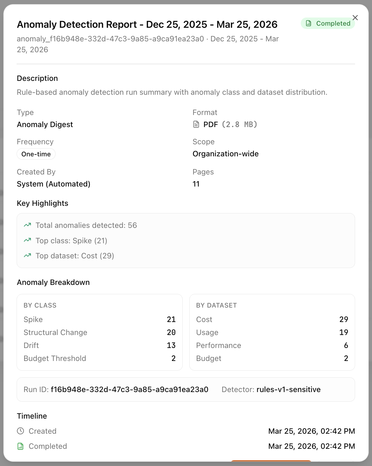 Report detail / download