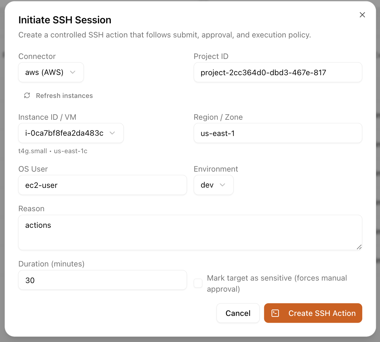 SSH terminal session